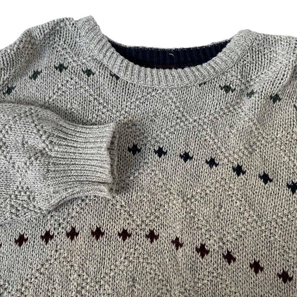 VTG Liberty Sweater Mens‎ Large Beige Pullover Grandpa Made in USA 90s